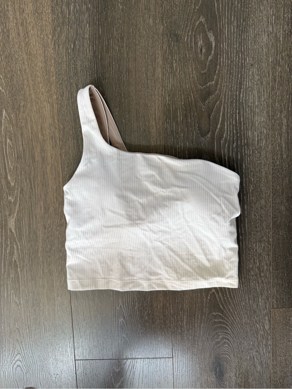 lululemon white one shoulder ribbed align tank size 4 never worn